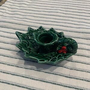 Vintage Lefton Holly Berry Candle Holder